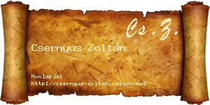 Csernyus Zoltán névjegykártya
